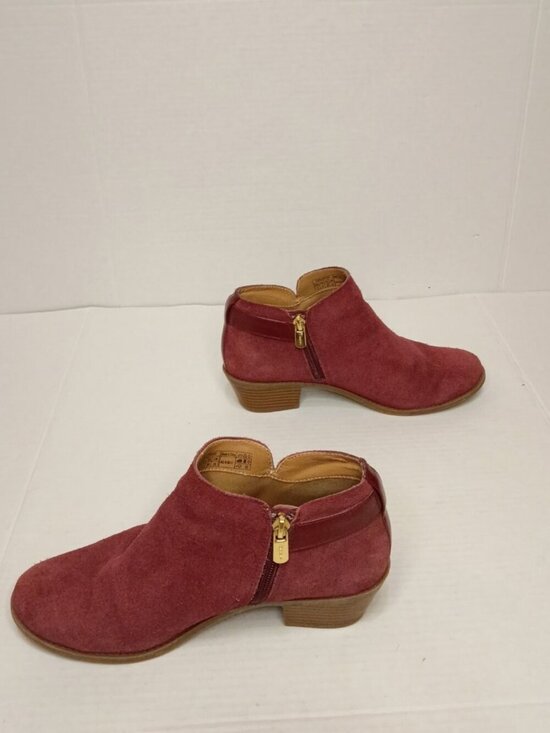 Vionic Shoes - Vionic Millie Burgundy Suede Ankle Boots Women's Size 8